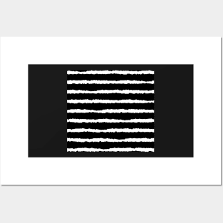 Black Horizontal Stripe Seamless Pattern Posters and Art
